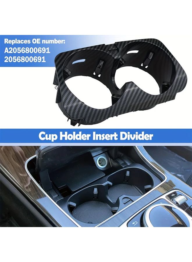 Carbon Fiber Center Console Cup Holder Insert for Mercedes Benz C Class C180 C200 C250 C300 C350 C400 C43 C450 C63 2015 2021 - Image 5